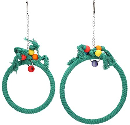 NinGYiYan für Baumwollseil -Haustier -Papageienschwung, zum Aufhängen von Ring, zum Klettern des Kauspiels beißen Spielsachen, für Käfigzubehör, für den Vogelspielplatz, um (Grün)