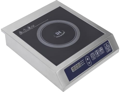 Piastra di cottura a induzione, 220 V, 3500 W, forno a induzione singola, piano cottura in vetroceramica, con 11 livelli di temperatura, timer 24 H, per stoviglie in ferro argento, design ultra