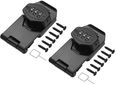 PATIKIL Keyless Cabinet Combination Lock 3, 2Pcs Zinc Alloy 3-Digit Password Twist Knob Hasp Lock for Cabinets Closet Drawer Kitchen Cupboard Outdoor, Black