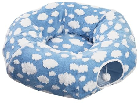 Protoence Cuccia Tunnel Per Gatti,Per Animali Domestici Lavabile Con Pallina | Tunnel Giocattolo Tana Per Animali | Per Gattini Cuccioli Cani Piccoli Interno Camera Balcone Appartamento Sonno