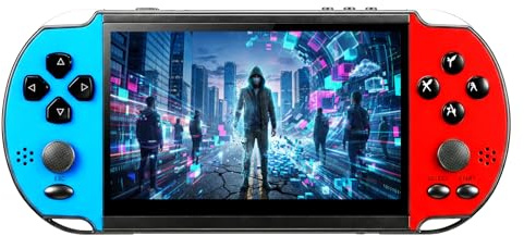 TAQY Consola de videojuegos MP4/MP3 de 5.1 pulgadas, múltiples emuladores, juegos retro clásicos integrados, consola portátil de mano, perfecta para cumpleaños, al aire libre, viajes, ocio y
