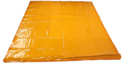 Yctze Rideau de Soudage, écran de Soudage en PE Ignifuge Jaune doré, écran de 5,71 X 7,68 Pieds avec Trous de Suspension, Idéal pour la Protection du Lieu de Travail contre les étincelles et la