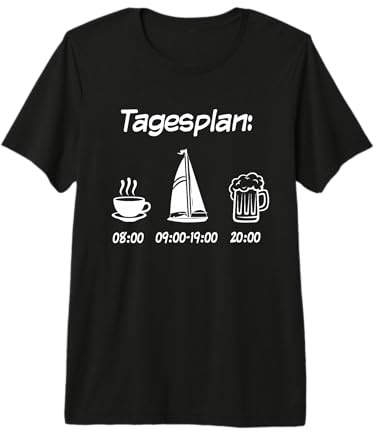 Segelboot Tagesplan Geschenk Segler Männer lustig Segeln Premium T-Shirt