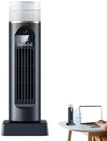 Genérico Ventilador Torre Aire Acondicionado Portátil, Enfriador Oscilante Silencioso Sin Aspas, 6 Velocidades Con Control Remoto Para Dormitorio