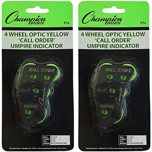 Champion 4-Wheel Baseball Softball Umpire Indicator Count Clicker (2-Pack)