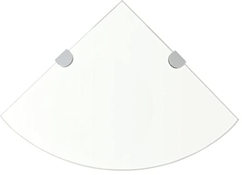 vidaXL Eckablage mit Verchromten Halterungen Glas Transparent 35x35 cm