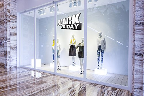 Vinilo Black Friday Escaparates Rebajas Blanco y Negro | 100 cm de largo x 50 cm de alto | Vinilo Adhesivo Escaparates para negocios