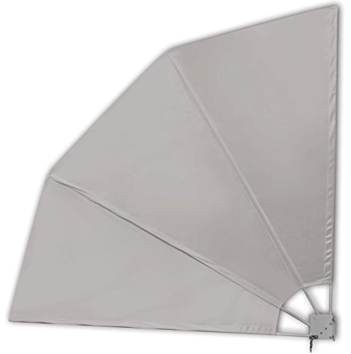 tidyard Balkonfächer Klappbar Wandklappschirm Seitenmarkise Faltbar Balkonsichtschutz Sichtschutz-Fächer Stahlrohre 210 x 210 cm Cremeweiß für Balkon