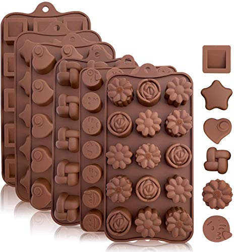 Jrancc Chocolate Candy Mold 6 Pcs Break-Apart Silicone for Candy Chocolate Jelly Ice Cube