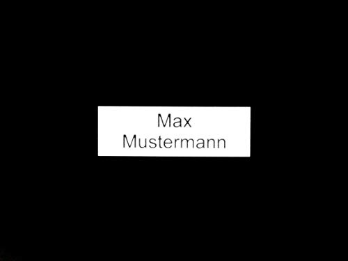 Gravurheim Briefkastenschild Türschild individuelle Gravur Name | selbstklebend - personalisiert | Kunststoff - Plastik | viele Farben und Größen (6x2cm Rechteck, Weiß-Schwarz)