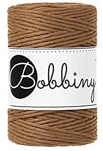 Bobbiny Oeko-Tex Premium Makramee Garn aus ökologischer Baumwolle 1,5 mm x 100 m (Caramel)