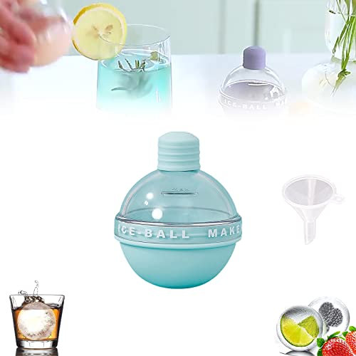 2022 Summer New Creative Light Bulbs Ice Molds, Light Bulbs Ice Molds, Silicone Ice Ball Mold, Round Ball Ice Cube Mold, 2.5 Inches Sphere Ice Mold, Ice Cube Molds for Cocktails and Whiskey, Blue