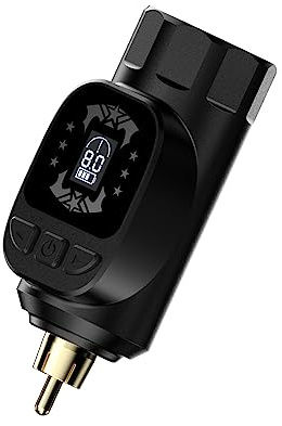 HAWINK Tattoo Batteria Alimentatore senza fili per RCA Rotary Tattoo Pen Machine (nero) P155-1-RCA