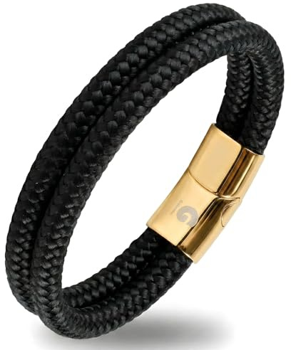 Segelrep armband flätat nautiskt med magnetlås rep armband maritimt surfararmband Galeara Noa, 205, tyg
