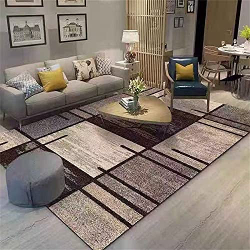 Kunsen Outdoor- Teppich Familie Wohnzimmer einfaches geometrisches Hotel wohnzimmerteppich braun Flickenteppich tepich in wohnzimmer160X230CM