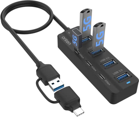 USB-A$USB-C HUB, 7Ports Hub (USB-C)