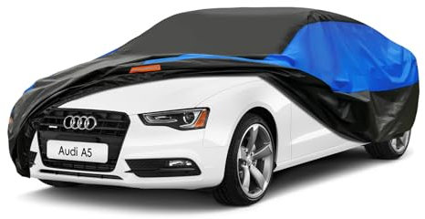 GUNHYI Autoabdeckung Wasserdicht und atmungsaktiv, Vollgarage Autoplane für Audi A5, Ford Mustang, Giulia, Kia Stinger, Opel Insignia, BMW 4er etc. Schutz vor Regen, Sonne und Staub. (470 zu 490 cm)
