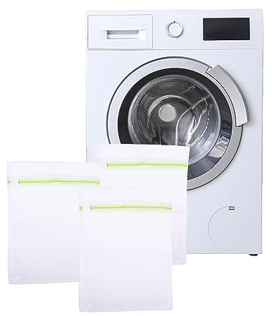Wäschenetz für Waschmaschine 3 Stück Wäschenetz 30 x 40 cm, Wäschesack mit Reißverschluss, Mesh Wäschesack, Wiederverwendbar Wäschebeutel, Waschmaschine Netzbeutel für BH, Socken, Babykleidung