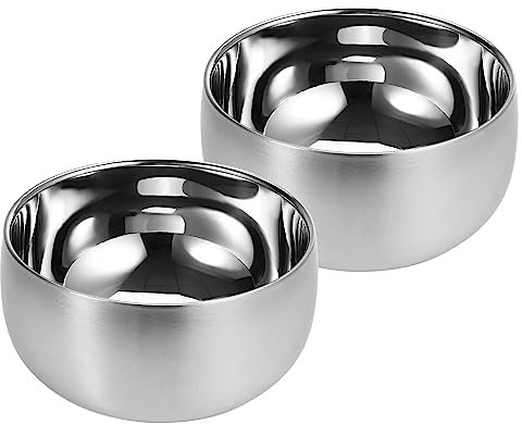 Bidponds Ciotola per gelato, in acciaio inox 316#, isolata a doppia parete sottovuoto, set di 2