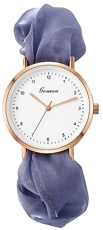 JewelryWe Uhren Damen Elastisch Haarband - Einzigartige Einfache Analog Quarz Armbanduhr Frauen Mädchen Uhr mit Haargummi Elastisch Armband Geschenk