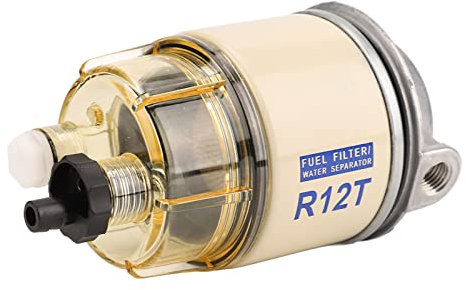 NDNCZDHC Kraftstoff-Wasserabscheider, 2 Löcher, Wasserabscheider, Kraftstofffilter R12T 140R, Bootskraftstofffilter, Wasserabscheider-Set Mit 2-teiligem Anschluss Für Schnellboote, Öltanker
