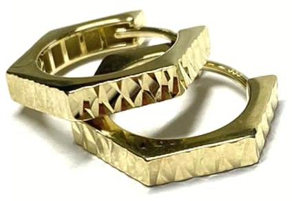 Creolen Gold 333/- Gelbgold einfarbig gemustert diamantiert Klappcreole Scharniercreole secheck