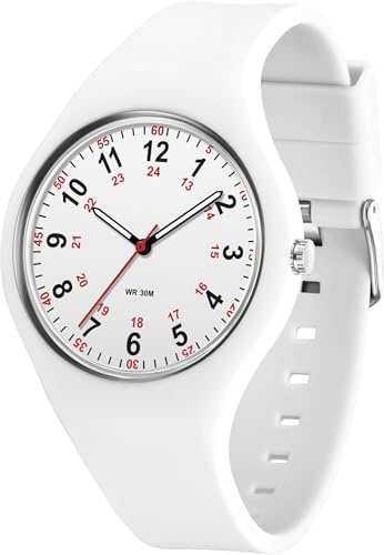 findtime Armbanduhr Damen Uhr Silikonarmband Krankenschwester Analog Quarz Uhr Mädchen Jungen Damenuhren Sportlich 30M Wasserdicht Armbanduhren für Frauen Senioren Sportuhr Casual