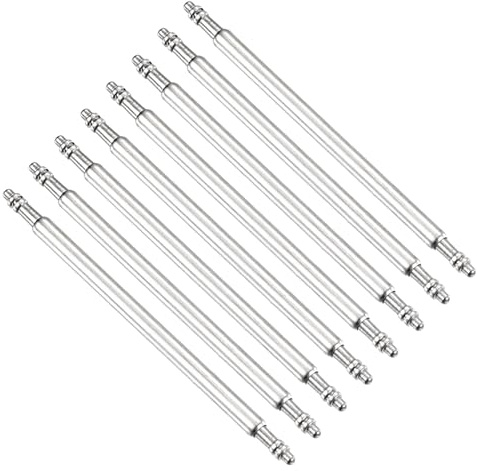 QUARKZMAN 8 Stück 1,5 x 24 mm Federstegstifte für Uhren Silber | Edelstahl-Uhrenarmband-Verbindungsstifte, Federstege, Reparaturwerkzeug für Uhren mit Metallkette und Lederarmband