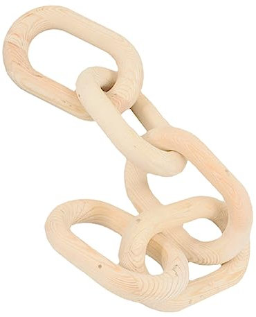 Levemolo Holzketten-Dekoration Aus Hochwertigem Holz Mit Gliedern Handgefertigtes Wohnaccessoire Mit Abgerundeten Kanten Charmante Hänger Für Wohnzimmer Büro Und Couchtisch Minimalistisch