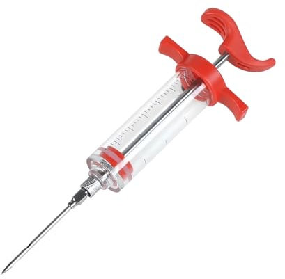 Ginddy Jeringa para marinar, jeringa de carne para marinar, jeringa para salmuera, jeringa de jugo de asado, jeringa de 30 ml, jeringa de especias para carne, aves de corral, pavo, cocina y