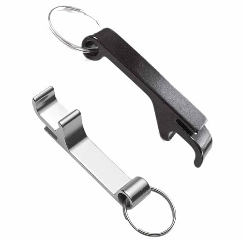 4Pcs Bottle Opener Keyring Key Chain Black Bottle Opener Keyring Key Chain (Black+Silver)