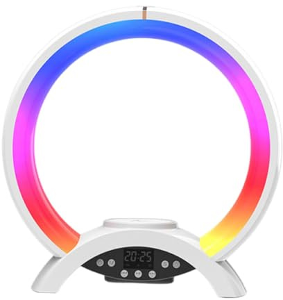 Générique Lautsprecher des kabellosen Ladegeräts, Stimmungslicht | 10,2 cm Lautsprecher mit Wecker für Atmosphäre, kabelloses Laden, Licht für Nachttisch