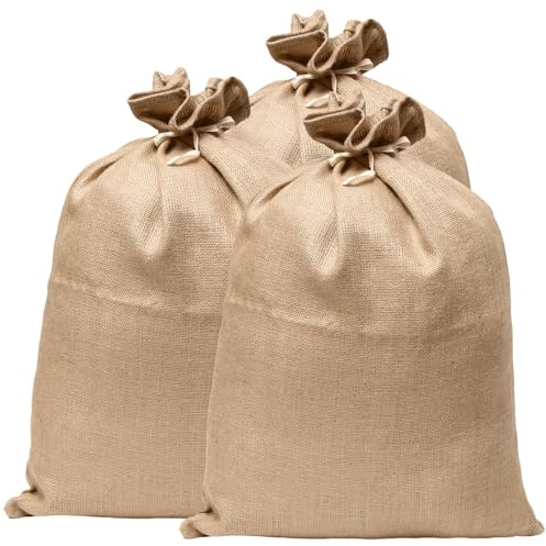 MEIDIV Confezione da 6 sacchetti di iuta grandi, 60 x 100 cm, sacchi di iuta per la conservazione di patate, sacchetti di iuta naturale per patate, verdure, chicchi di caffè, sacchetti di iuta