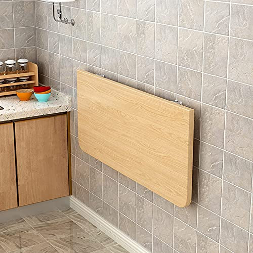 FHSLKXIM Wandklapptisch Aus Gummibaumholz, Klappschreibtisch, Moderne Und Minimalistische Klappbare Werkbank, Klappbarer Wandklapptisch, Computertisch, Esstisch, 90 X 50 cm