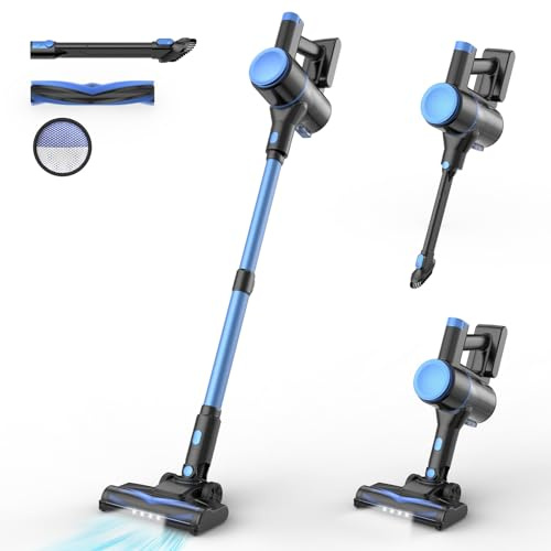 Aspirapolvere senza fili N8, leggero con potente aspirazione, batteria da 2200 mAh, autonomia di 40 minuti, autonomo, ricaricabile, per casa, pavimenti in legno, moquette, peli di animali domestici