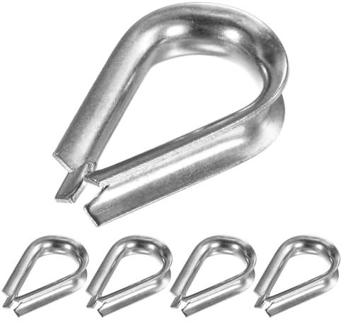 M METERXITY 5-Pack Wire Rope Thimbles, M8 Stainless Steel 8mm Rope Thimble Rigging for Diameter Cable Rigging/Sailing/Clothesline, Wire Cable Protection