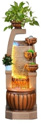 GLigeT Fontana d'acqua per esterni con decorazione Feng Shui che circola l'acqua in casa e attira ricchezza, decorazione del pavimento. Fontane in piedi