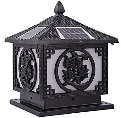 Lampada Solare a LED a Colonna, Luce Quadrata da Parete, Faro da palo, Impermeabile, Luce Solare da Paesaggio, Montaggio su molo, Lampada da palo Vintage, Luce da Giardino Impermeabile per estern
