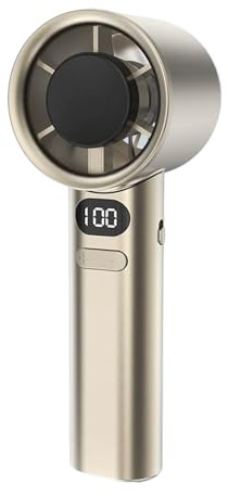 QUXVUIS Mini ventilador de viento USB, potente ventilador de viento, amplia salida aire, súper fuerte ABS, recargable por USB, velocidad 120, dorado