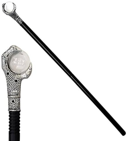 AEKZOX Bâton magique Halloween, 1 pièce, Accessoire de costume, Canne déguisement vampire, Tête de mort, Diable, Sorcière, Faucheuse, Squelette, Maléfique, Gothique, Cosplay, Soirée à thème (75 cm)