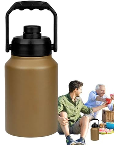 Secchiello per il ghiaccio isolato, 13,5 x 34 cm, portatile, con manico con coperchio, secchio da campeggio da 2 l, contenitore termico per campeggio, spiaggia, picnic, canottaggio, viaggi, auto, K