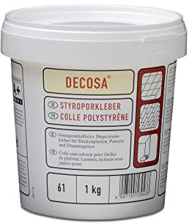 DECOSA Colle Polystyrène - blanc - seau 1 kg - 2 seaux