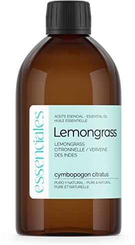 Essenciales - Huile essentielle de Citronnelle des Indes (Cymbopogon citratus), 500 ml | 100% Pure et Naturel