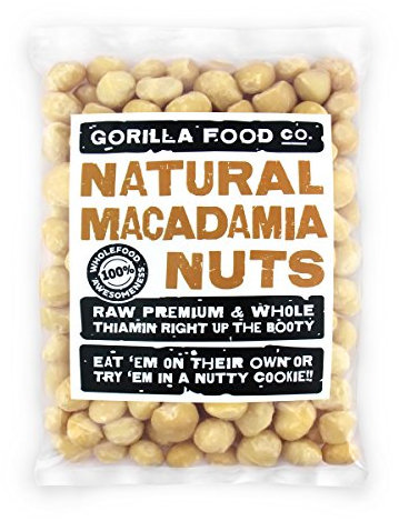 Gorilla Food Co. Macadamia Nuts - 100g | Whole | Raw | Unsalted | Style 1 Premium Grade