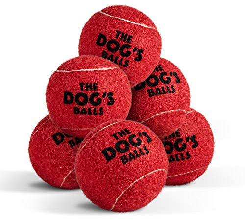 The Dog's Balls Robuste Hundetennisbälle, 2,5 Zoll, 6er-Pack Rot, schwimmfähig