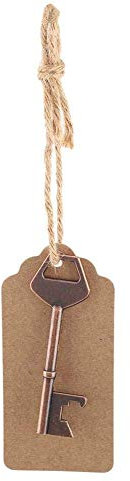Abrebotellas clave, abrebotellas vintage con forma de llave y cordel para tarjetas de etiqueta para invitados a la boda(#2)