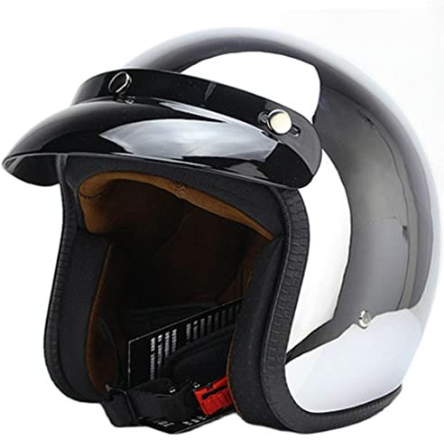 Vintage Open Face Motorradhelm Jet Capacetes De Motociclista Harley Splitter Chrom Vespa Cascos Para Moto Cafe Racer Spiegel