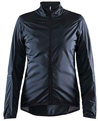 Craft ADV Essence Light Wind Jacket W Black L - Ultraleichte Damen Windjacke wasserabweisend, Fahrrad Regenjacke faltbar, Rennrad Jacke, atmungsaktiv, reflektierend