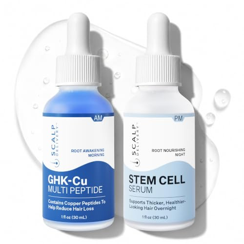 scalp delivery Hårväxtserum med peptider och stamceller för hårbotten, pack am och Pm - hårväxtprodukter för män och kvinnor