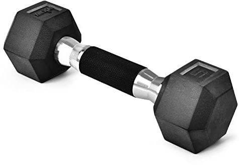 Yes4All Rubber Grip Encased Hex Dumbbells Hand Weights With Anti-Slip 2-25 kg Single
